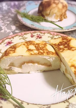 桃のレアチーズ　クレープ包み　低カロリー-レシピのメイン写真