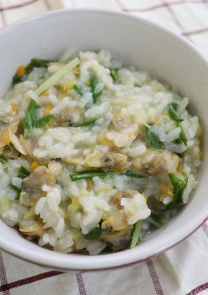 水菜とあさりのお粥-レシピのメイン写真