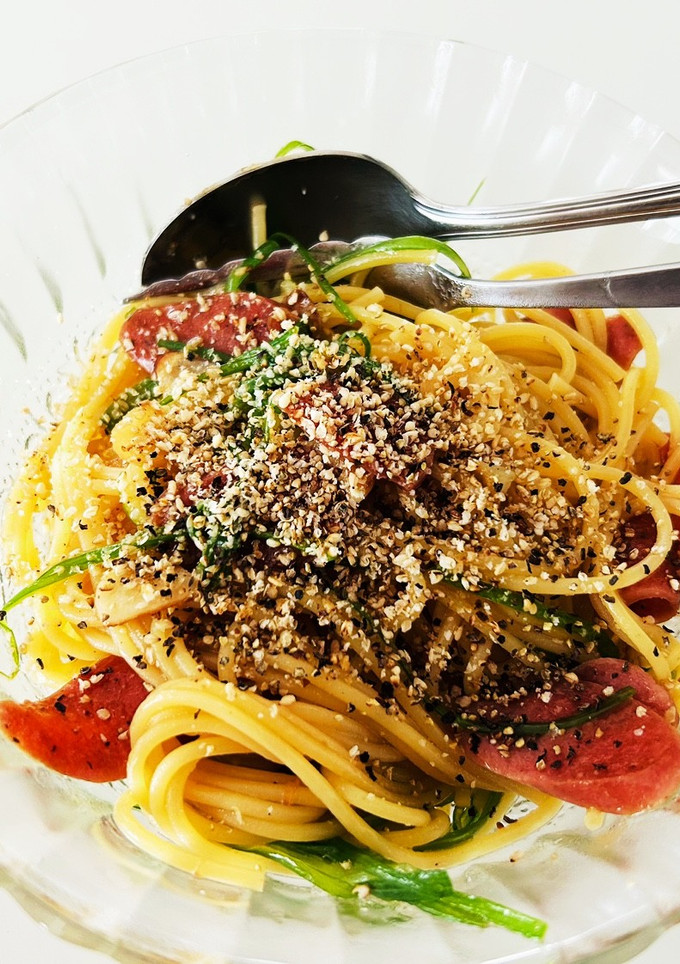 ウインナーとねぎの和風パスタ-レシピのメイン写真