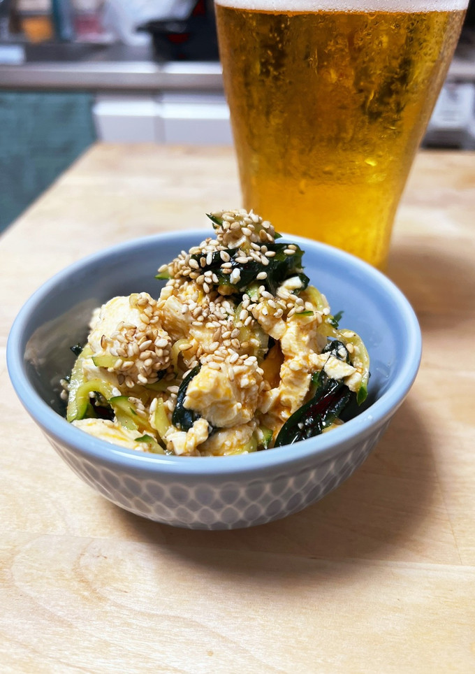 ごま油香る☆木綿豆腐とワカメの韓国風和え-レシピのメイン写真