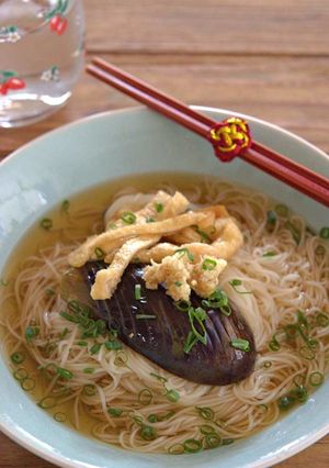 なすと油揚げのぶっかけそうめん-レシピのメイン写真