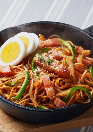子どもも大好き！大豆麺のナポリタン風-レシピのメイン写真