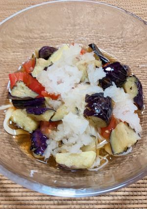 そうめんアレンジ☆なす揚げ浸し-レシピのメイン写真