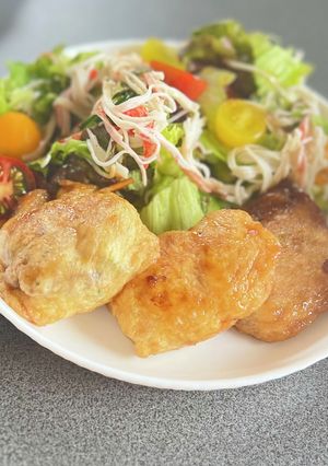 ヘルシー ダイエッター向きハンバーグ稲荷-レシピのメイン写真