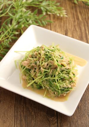 レンジで簡単！豆苗とサラダチキンのサラダ-レシピのメイン写真