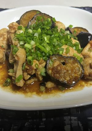 茄子とチキンの揚げびたし炒め-レシピのメイン写真
