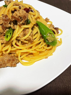 豚ひき肉と獅子唐の味噌スパゲッティ-レシピのメイン写真