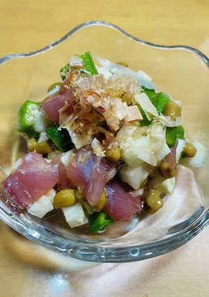 ぬめっサク！はまちとオクラの麺つゆ和え-レシピのメイン写真