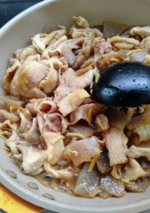 豚肉とこんにゃくの生姜たっぷり煮-レシピのメイン写真