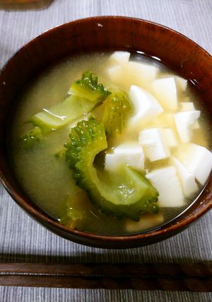 ゴーヤーの冷たい味噌汁-レシピのメイン写真