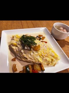 明太子×豆乳ソースがけオムライス-レシピのメイン写真