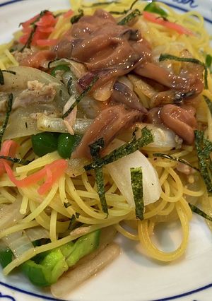 イカ塩辛とツナパスタ-レシピのメイン写真