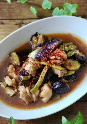 絶品！レンジで簡単♪ナスと鶏肉のポン酢煮-レシピのメイン写真