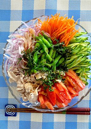 【Diet】野菜たっぷりピリ辛サラダ-レシピのメイン写真