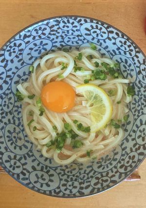火を使わずに！釜玉うどん明太子バター-レシピのメイン写真