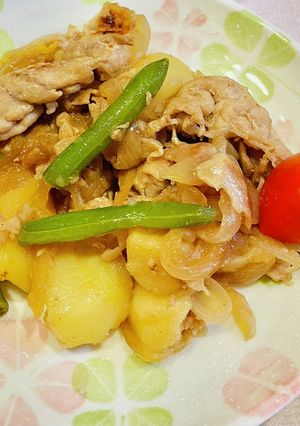 じゃがいも玉ねぎと豚の甘辛焼き♪パスタも-レシピのメイン写真