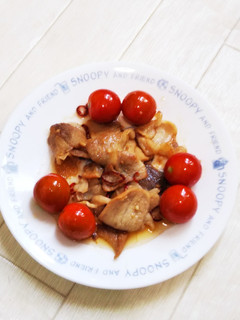 ミニトマトと豚コマのペペロンチーノ-レシピのメイン写真
