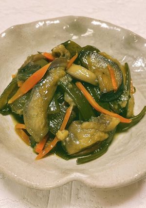 塩蔵・茎わかめとなす・人参の炒め煮-レシピのメイン写真