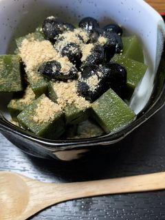 抹茶かんてん黒豆きな粉のせ。-レシピのメイン写真
