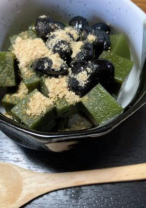 抹茶かんてん黒豆きな粉のせ。-レシピのメイン写真