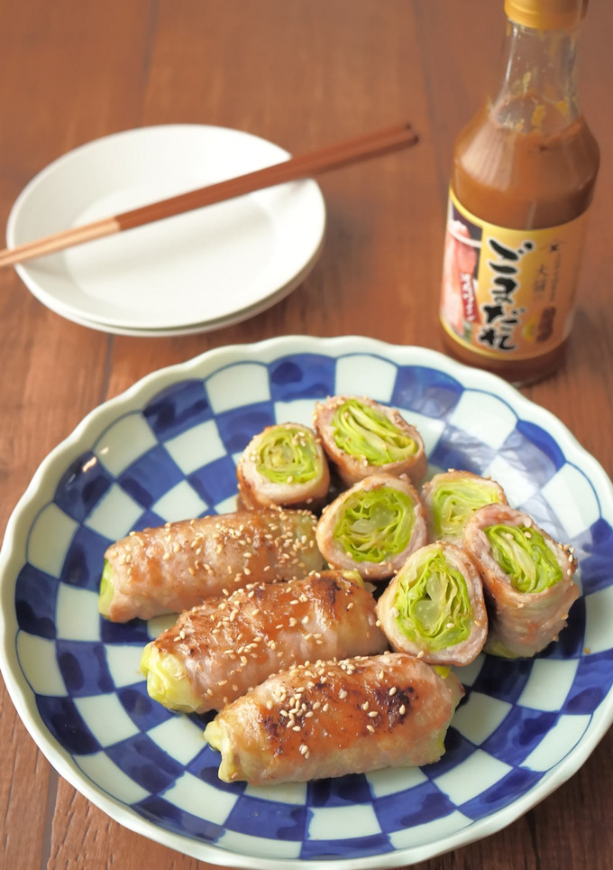 肉巻きキャベツのごまだれ炒め-レシピのメイン写真