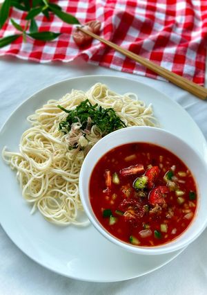 和風ガスパチョ風☆トマトダレ素麺-レシピのメイン写真