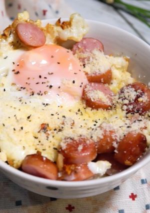 カルボナーラ風ソーセージ丼-レシピのメイン写真