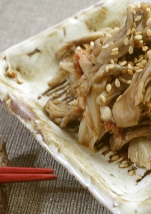包丁も鍋もいらない！舞茸の梅肉和え-レシピのメイン写真