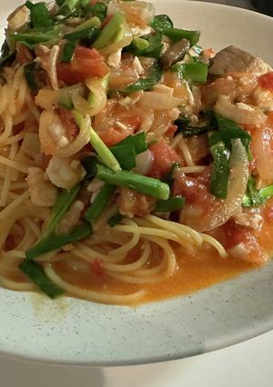 魚とトマトクリームのパスタ-レシピのメイン写真