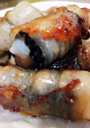 長芋としめじの岩塩ガーリック海苔豚肉巻き-レシピのメイン写真