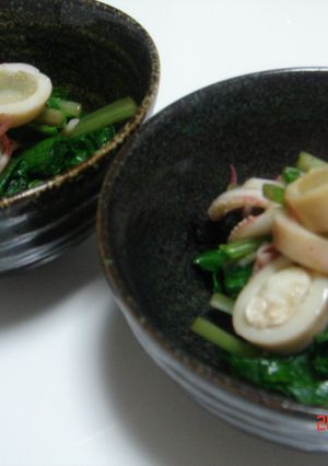 わさび菜といかのお手軽酢和え☆-レシピのメイン写真