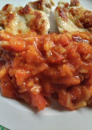 チキンのトマトソースかけ！厨房ばあばぁ！-レシピのメイン写真