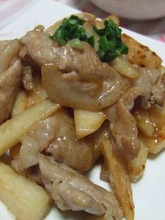 長芋と豚肉のたれ炒め.*゜-レシピのメイン写真