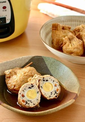 \大同電鍋レシピ/鶏の巾着煮-レシピのメイン写真