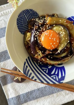 レンジで簡単！【とろとろ茄子ユッケ】-レシピのメイン写真