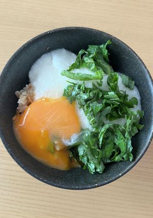 炊き込みご飯の月見とろろがけ-レシピのメイン写真
