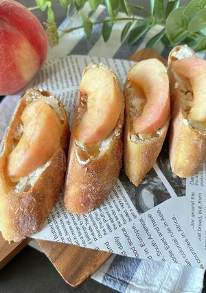 簡単絶品おうちカフェ【桃のカナッペ】-レシピのメイン写真