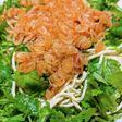 豆腐干絲とアキアミとパクチーサラダ