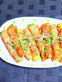 ズッキーニの肉巻きレモン醤油炒め-レシピのメイン写真