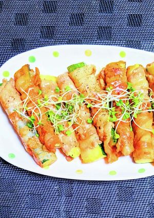ズッキーニの肉巻きレモン醤油炒め-レシピのメイン写真