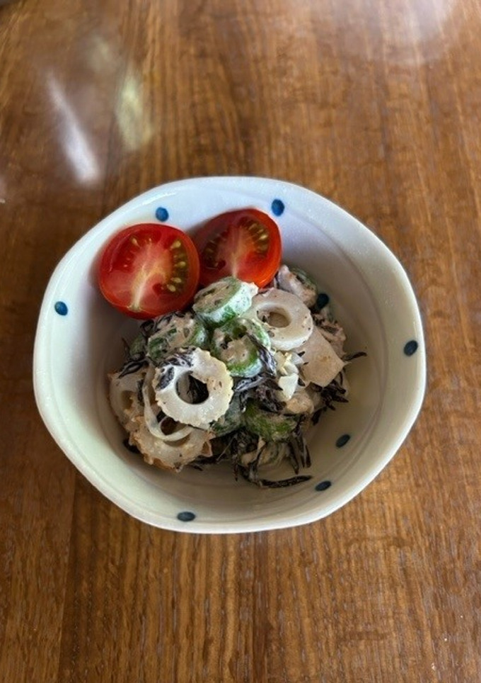 オクラとひじきのおかかマヨ和え-レシピのメイン写真