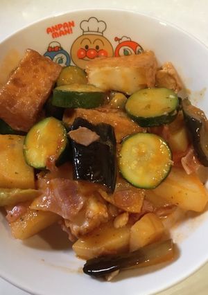 長芋と夏野菜のトマト煮-レシピのメイン写真