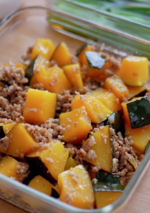 梅シロップdeかぼちゃのそぼろ煮-レシピのメイン写真