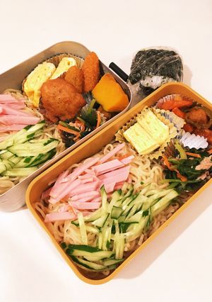 息子と夫希望冷麺弁当　7/19-レシピのメイン写真