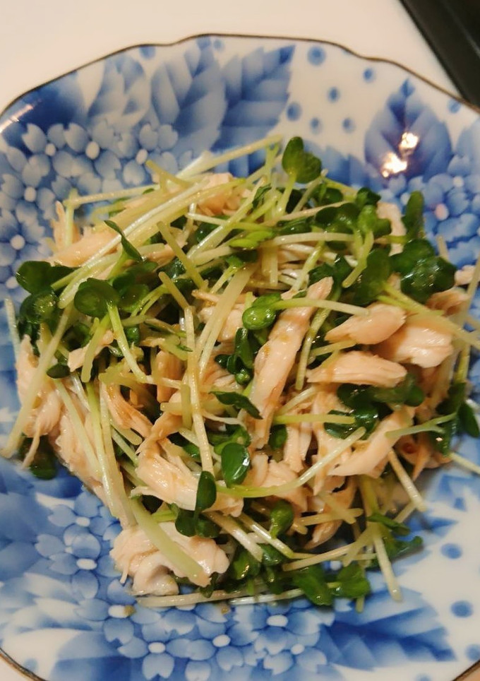 簡単！激ウマ！鶏ささみとかいわれの和え物-レシピのメイン写真