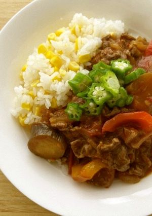 夏野菜たっぷりハヤシライス-レシピのメイン写真