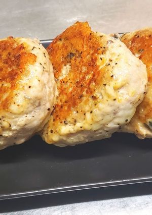 チーズで表面パリッとサバーグ-レシピのメイン写真