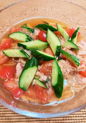 そうめんアレンジ☆きゅうりとトマト-レシピのメイン写真