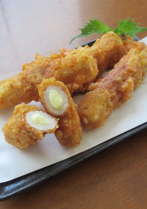 【 ちくわの唐辛子にんにくチーズ天ぷら】-レシピのメイン写真