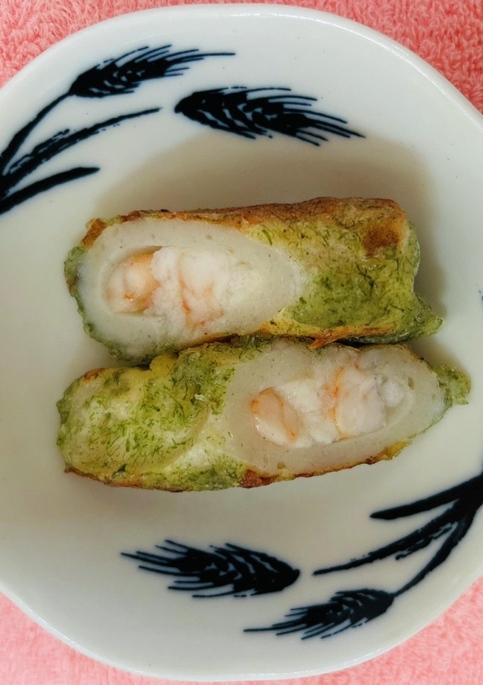 ちくわ磯部はさみ焼き（エビ、はんぺん）-レシピのメイン写真